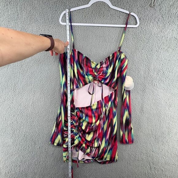 Camila Coelho Vivian Mini Dress Blue Hallucinogen Size Medium NEW - Picture 11 of 16